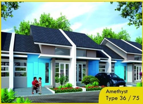 foto tampak rumah tipe Amethyst perumahan PERMATA HILL RESIDENCE