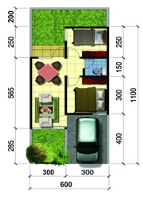 foto denah rumah tipe Amethyst perumahan PERMATA HILL RESIDENCE