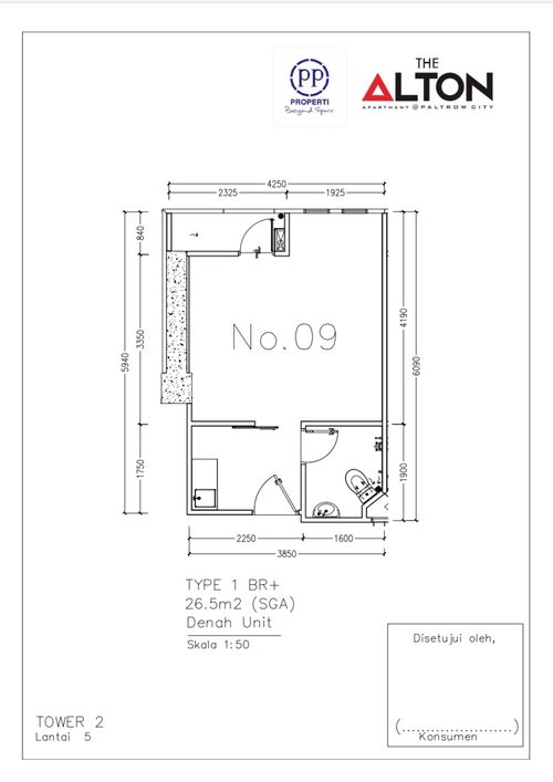 foto denah rumah tipe 1BR PLUS perumahan The Alton