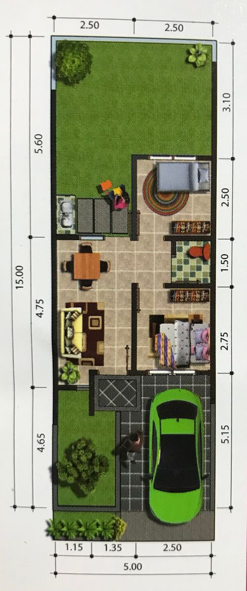foto denah rumah tipe 30/75 perumahan Permata Legenda 3