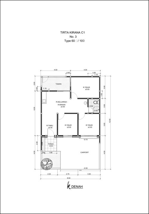foto denah rumah tipe KANAYA - C1 perumahan GRAHA TIRTA