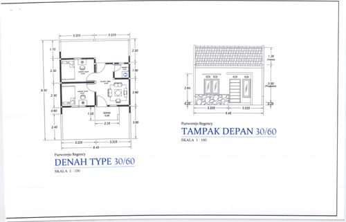 foto denah rumah tipe 30 perumahan Purworejo Regency
