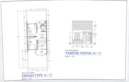 foto denah rumah tipe 36 perumahan Purworejo Regency