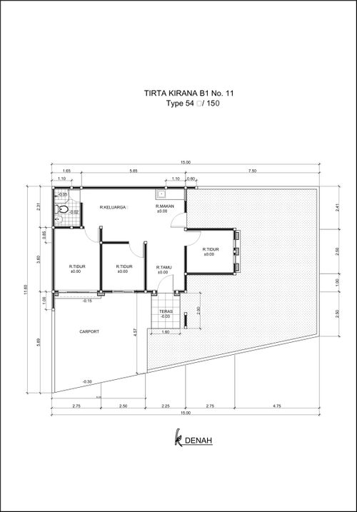foto denah rumah tipe KALIA - B1 perumahan GRAHA TIRTA