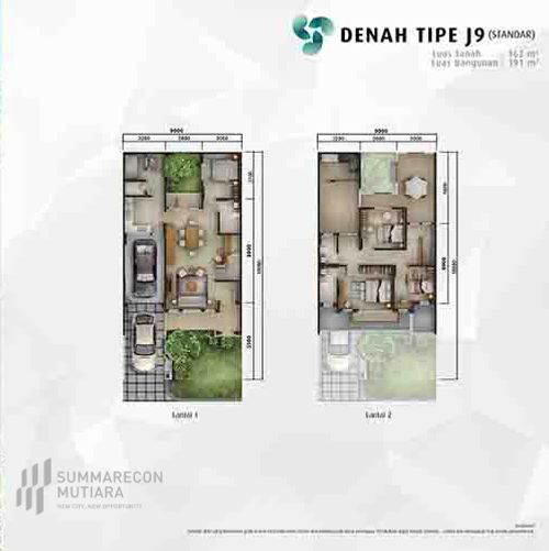 foto denah rumah tipe J9B STANDAR perumahan SUMMARECON MUTIARA MAKASSAR CLUSTER JADE