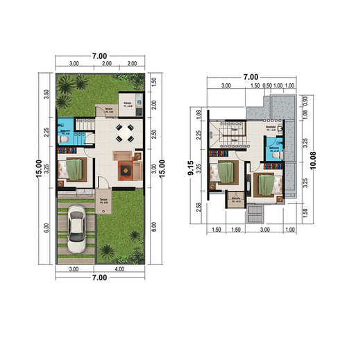 foto denah rumah tipe SCARLET perumahan DE CASSABLANCA RESIDENCE