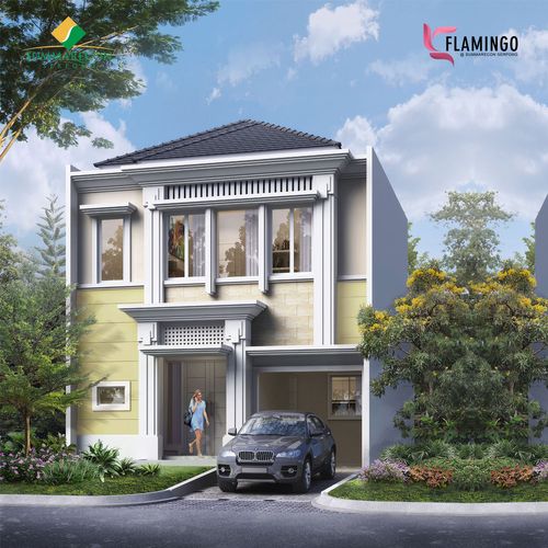 foto tampak rumah tipe L8 STD Standard perumahan Cluster Flamingo