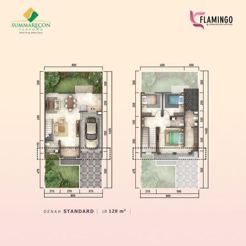 foto denah rumah tipe L8 STD Standard perumahan Cluster Flamingo