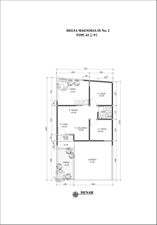foto denah rumah tipe PEONY-IX perumahan GRAND DELTA SARI