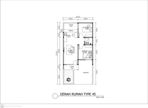 foto denah rumah tipe 45 perumahan Tamansari residence