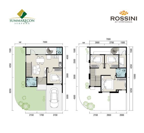 foto denah rumah tipe L7 HOOK Premium perumahan Cluster Rossini