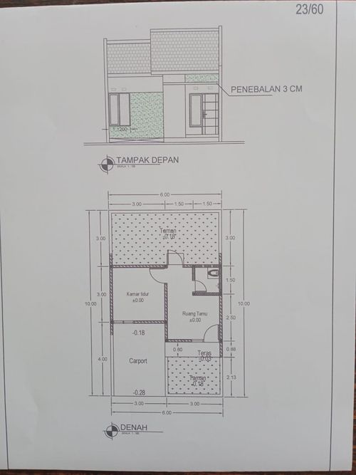 foto denah rumah tipe 22 perumahan PERUM BURING INDAH REGENCY 3 NEW