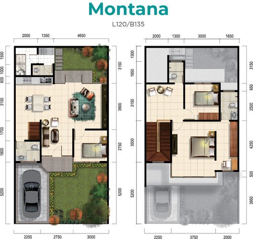foto denah rumah tipe MONTANA perumahan The Amaya
