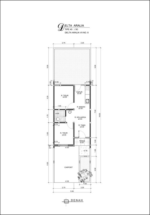 foto denah rumah tipe BERYL VII-08 perumahan GRAND DELTA SARI