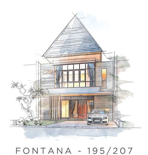 foto tampak rumah tipe FONTANA perumahan The Amaya