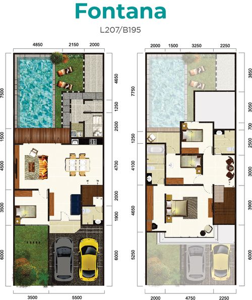 foto denah rumah tipe FONTANA perumahan The Amaya
