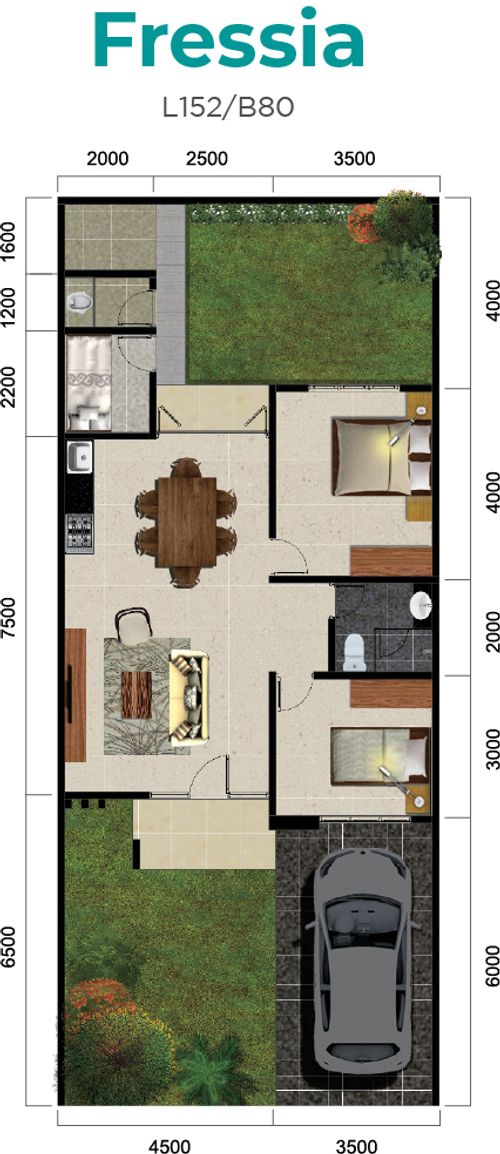 foto denah rumah tipe FRESSIA perumahan The Amaya