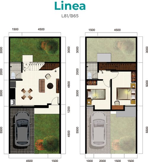 foto denah rumah tipe LINEA perumahan The Amaya