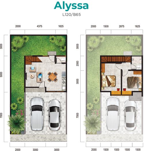 foto denah rumah tipe ALYSSA perumahan The Amaya