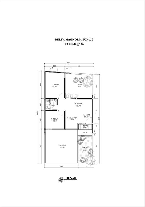 foto denah rumah tipe PEONY IX-03 perumahan GRAND DELTA SARI