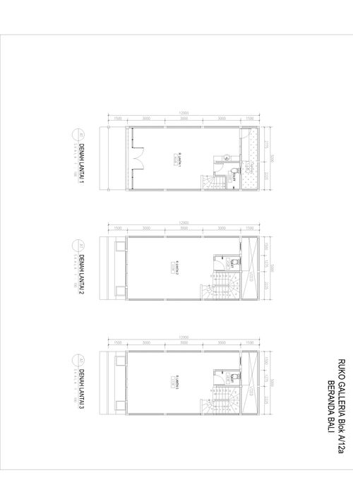 foto denah rumah tipe BERANDA GALERIA A/12A perumahan BSB City Ruko Beranda Galeria