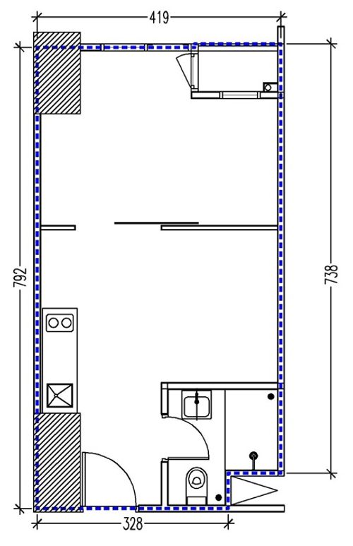 foto denah rumah tipe 1 BR B perumahan KONDOMINIUM GRAHA RAYA