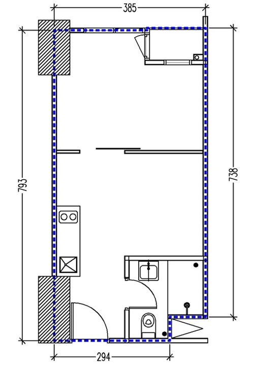 foto denah rumah tipe 1 BR C perumahan KONDOMINIUM GRAHA RAYA