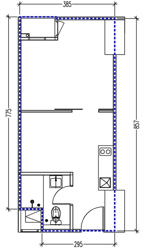 foto denah rumah tipe 1 BR D perumahan KONDOMINIUM GRAHA RAYA