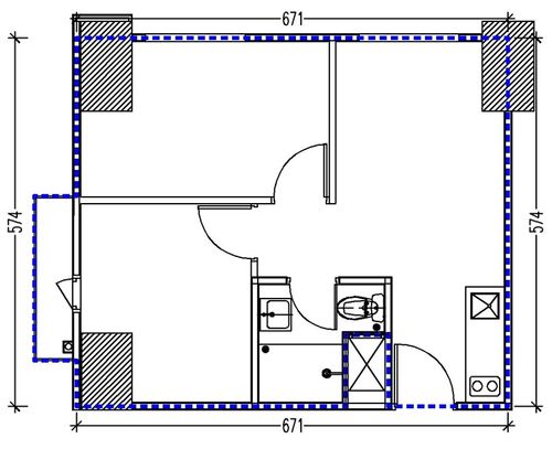 foto denah rumah tipe 2 BR D perumahan KONDOMINIUM GRAHA RAYA