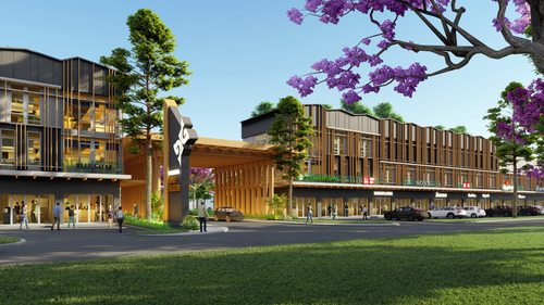 foto tampak rumah tipe SHOPHOUSE 3 LANTAI perumahan SPRINGHILL YUME LAGOON