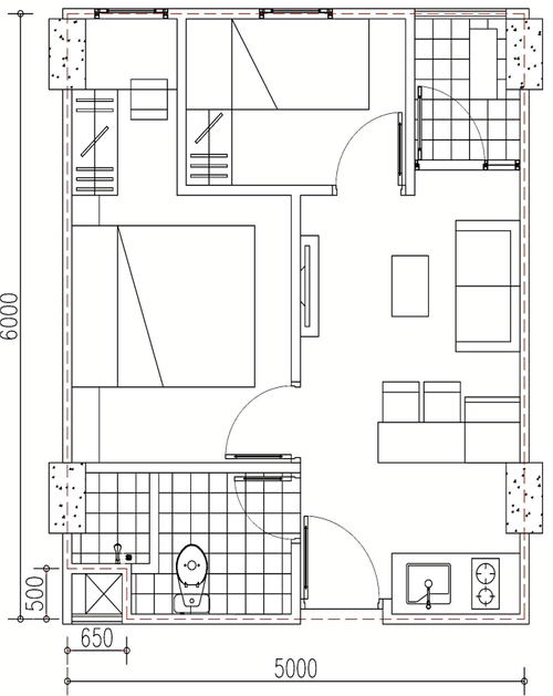 foto denah rumah tipe 2 BR perumahan APARTEMEN EMERALD BINTARO