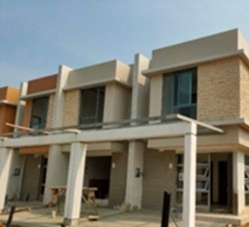 foto tampak rumah tipe BLUE IVY HOEK 7.5 X 10 perumahan PIK 2 - DISTRICT 26