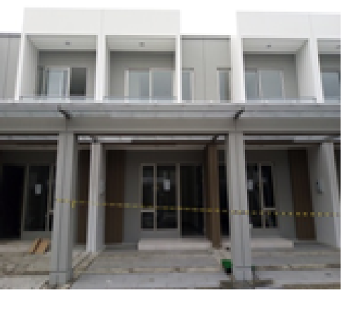 foto tampak rumah tipe LAVENDER 4 X 15 perumahan PIK 2 - DISTRICT 26