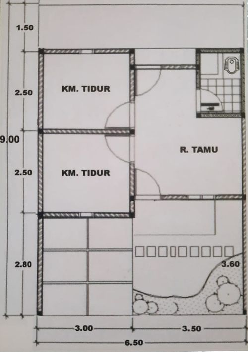 foto denah rumah tipe 30/60 perumahan GRIYA TEGAL INDAH
