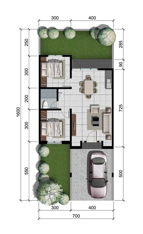 foto denah rumah tipe BEATRICE perumahan CitraLand Driyorejo CBD
