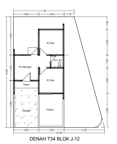 foto denah rumah tipe 34/116 perumahan TAMAN PONDOK LEGI 5