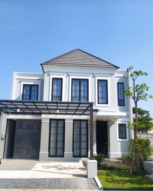 foto tampak rumah tipe AMBROSIA perumahan OAKWOOD PARK CITRALAND