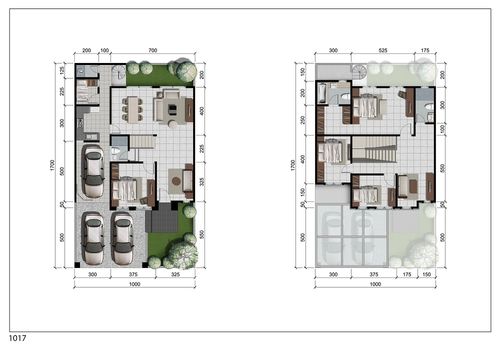 foto denah rumah tipe AMBROSIA perumahan OAKWOOD PARK CITRALAND
