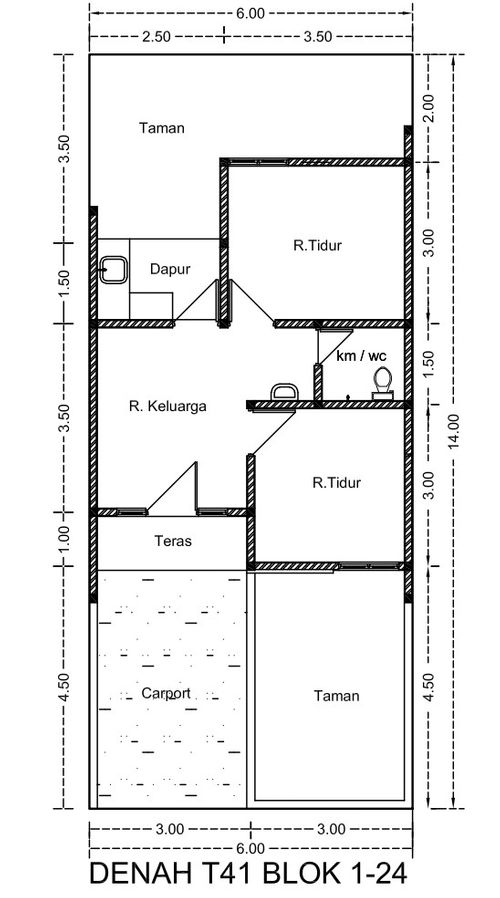 foto denah rumah tipe 41/63 perumahan TAMAN PONDOK LEGI 5