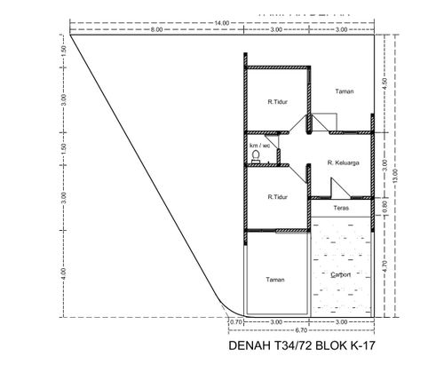foto denah rumah tipe 34/132 perumahan TAMAN PONDOK LEGI 5