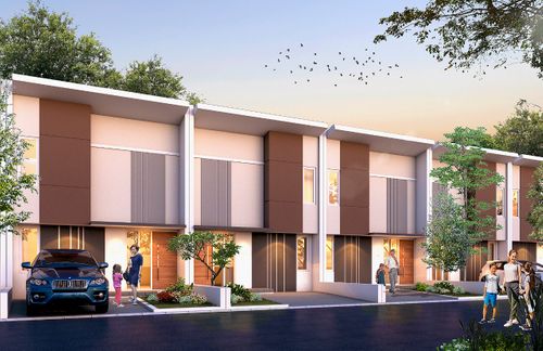 foto tampak rumah tipe Komersil 2 Lantai (Magnolia) perumahan Grand Bhinneka Regency