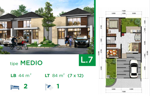 foto denah rumah tipe MEDIO 1 perumahan CITRA RAYA - CLUSTER VILLAGIO dan RUKO