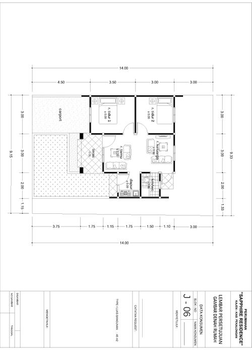 foto denah rumah tipe 36 perumahan PERUMAHAN SAPPHIRE RESIDENCE