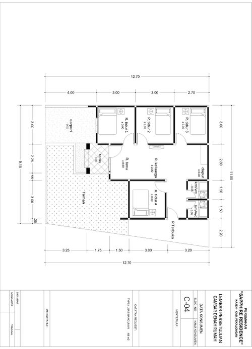 foto denah rumah tipe 36 perumahan PERUMAHAN SAPPHIRE RESIDENCE