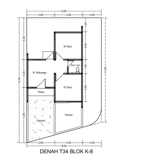 foto denah rumah tipe 34/98 perumahan TAMAN PONDOK LEGI 5