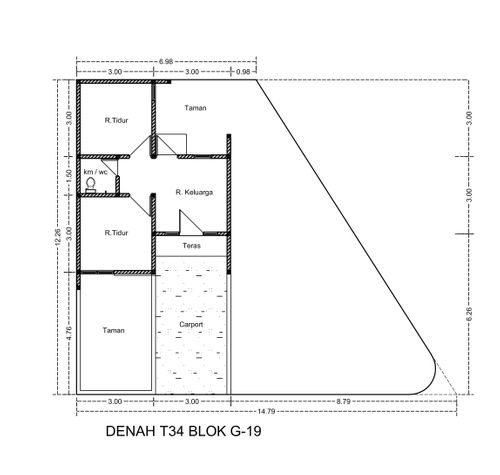 foto denah rumah tipe 34/131 perumahan TAMAN PONDOK LEGI 5