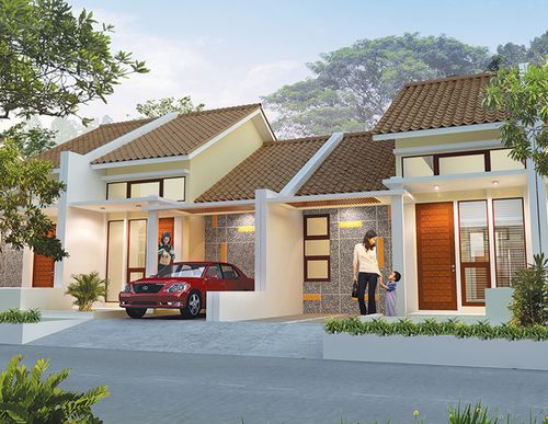 foto tampak rumah tipe Anguilla perumahan CLUSTER ATLANTIS SEGARA CITY KHI