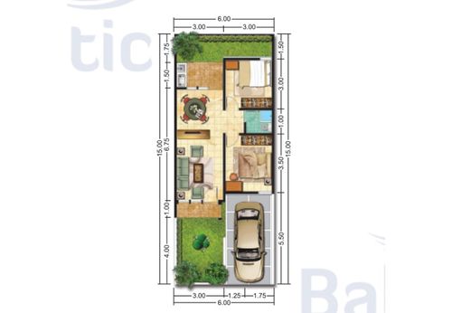 foto denah rumah tipe Anguilla perumahan CLUSTER ATLANTIS SEGARA CITY KHI