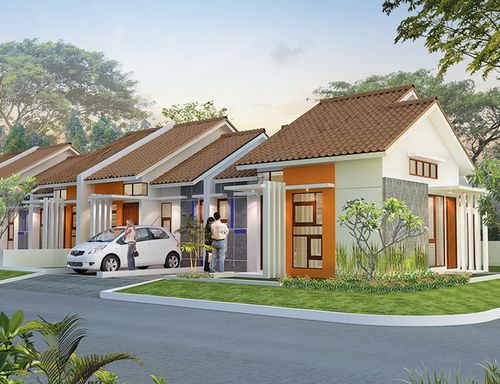 foto tampak rumah tipe Chelmona Hoek perumahan CLUSTER ATLANTIS SEGARA CITY KHI