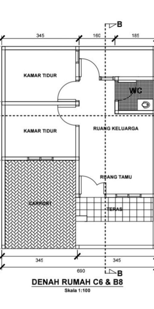 foto denah rumah tipe 36 perumahan Permata Kedung Dalem Asri
